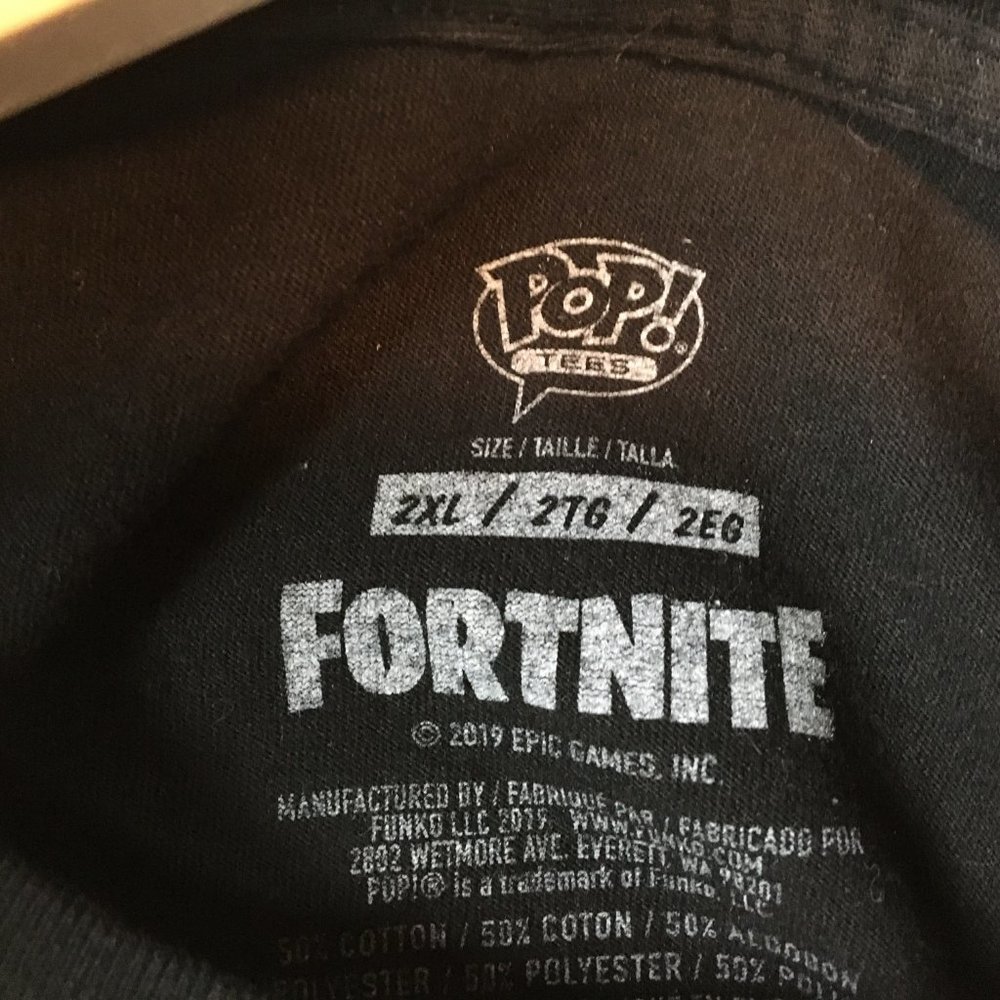 Fortnite T Shirt 2XL Womens Unisex Short Sleeve Black Graphic Pop Tees Crew Neck - Picture 6 of 10